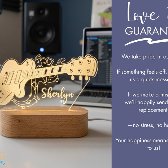 Personalized Guitar Night Light – Custom LED Lamp for Music Lovers - Picture 6 of 8